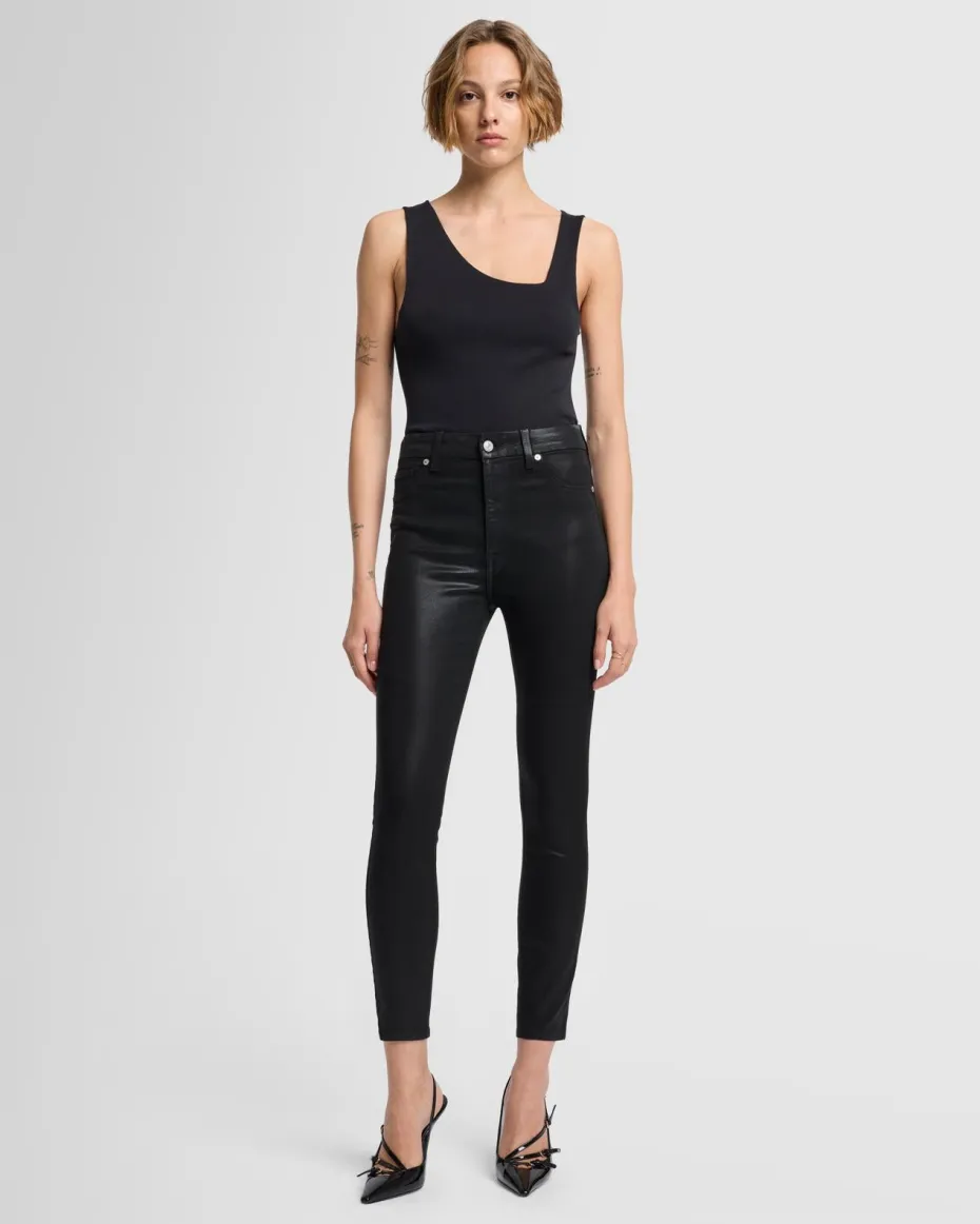 B(air) High Waist Ankle Skinny in Coated Black