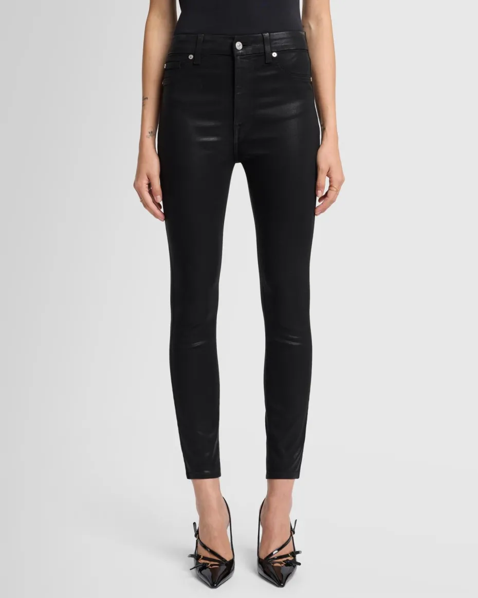 B(air) High Waist Ankle Skinny in Coated Black