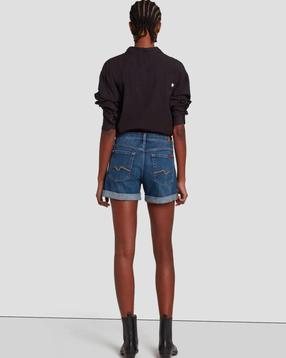 Broken Twill Mid Roll Short in Vanity
