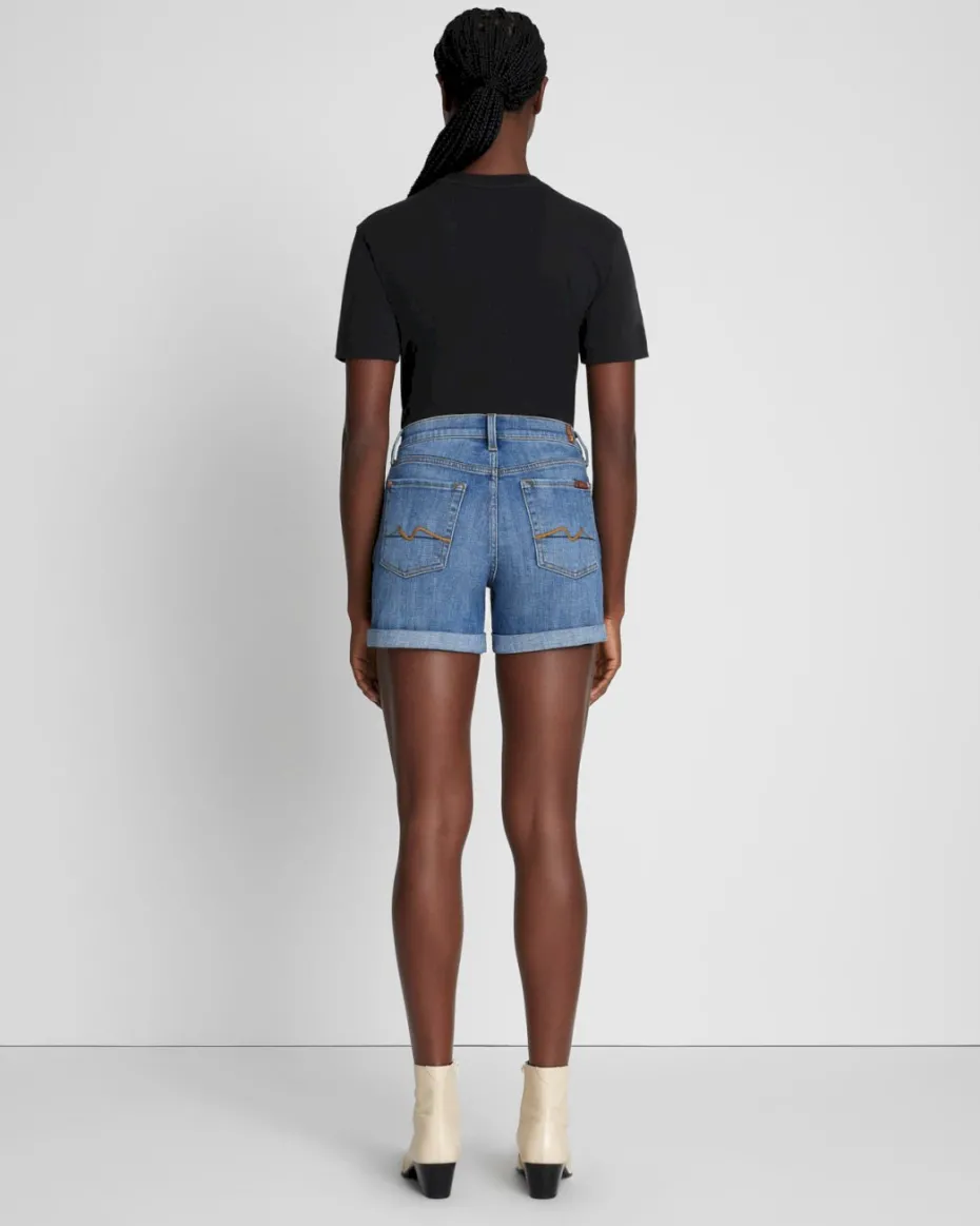 Broken Twill Mid Roll Short in Vanity