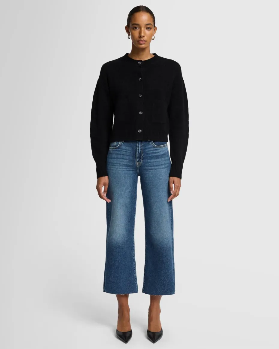 Cashmere Blend Cardigan in Black