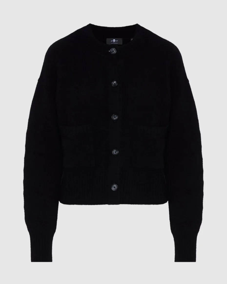 Cashmere Blend Cardigan in Black