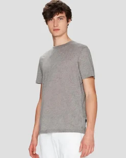Cashmere Blend Tee in Heather Grey