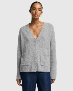 Cashmere Boyfriend Cardigan in Quiet Grey