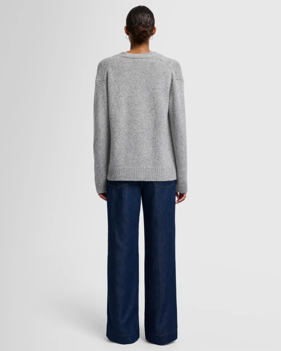 Cashmere Boyfriend Cardigan in Quiet Grey