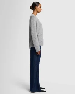 Cashmere Boyfriend Cardigan in Quiet Grey