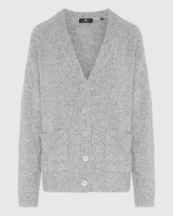 Cashmere Boyfriend Cardigan in Quiet Grey