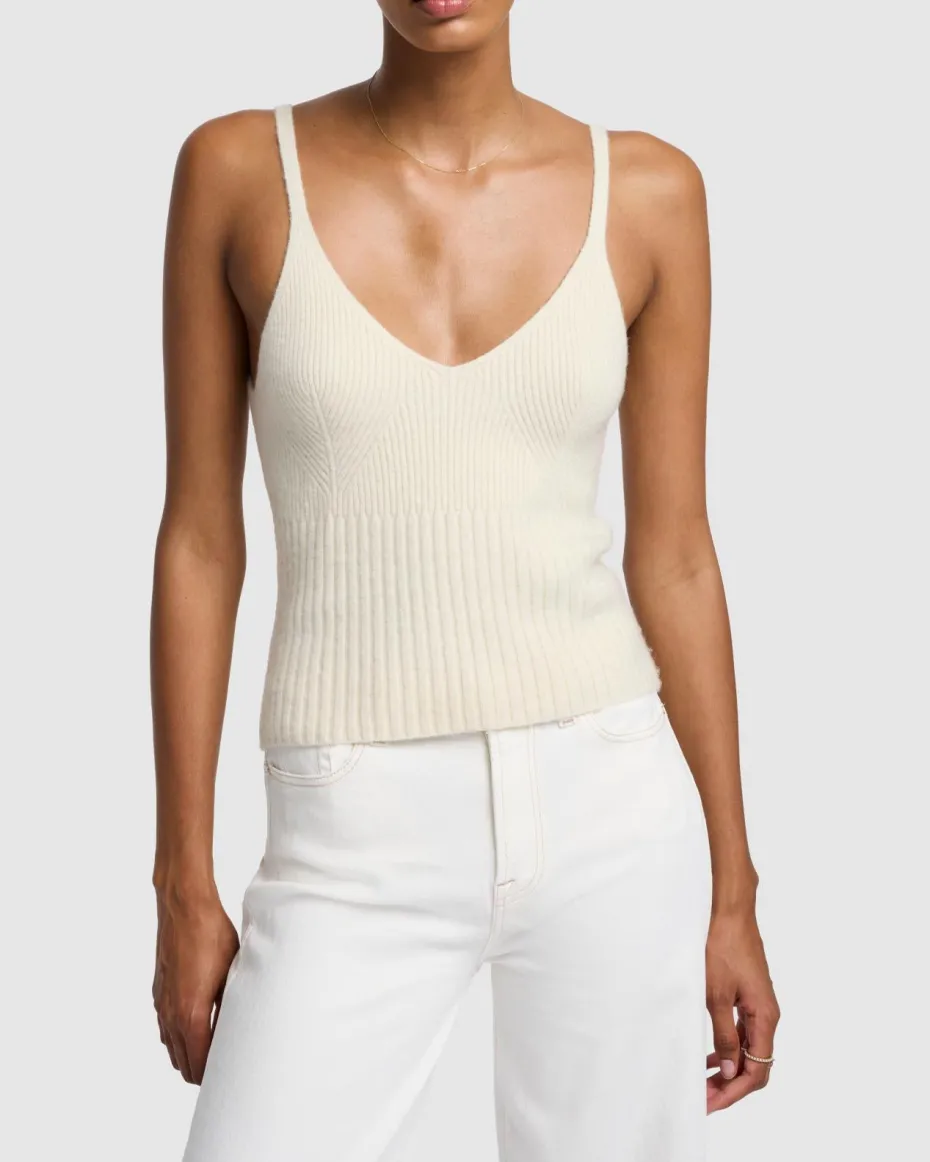 Cashmere Cami in White Sand