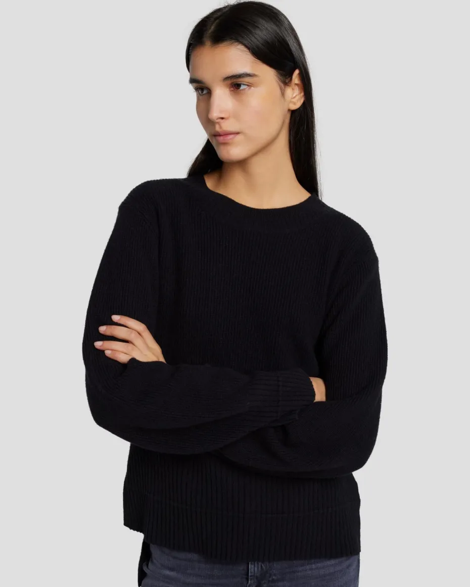 Cashmere Crewneck Sweater in Black