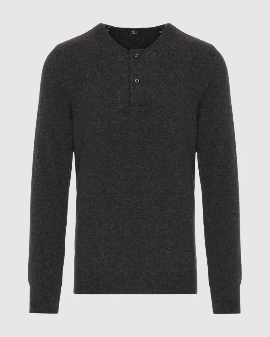 Cashmere Henley Sweater in Nutshell