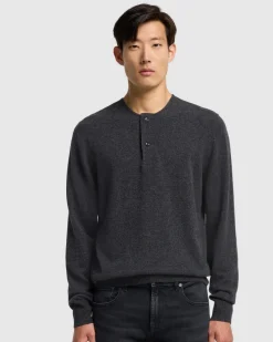 Cashmere Henley Sweater in Nutshell