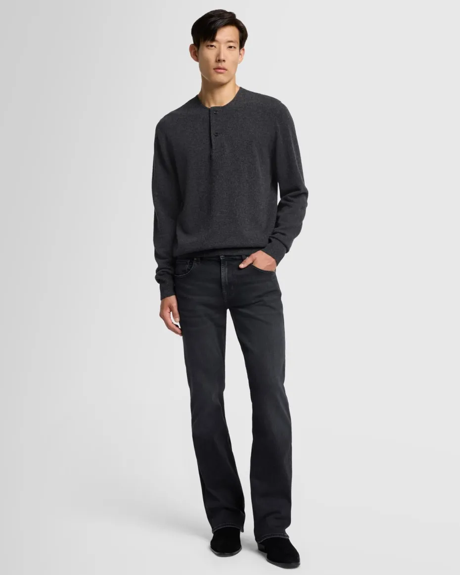 Cashmere Henley Sweater in Nutshell