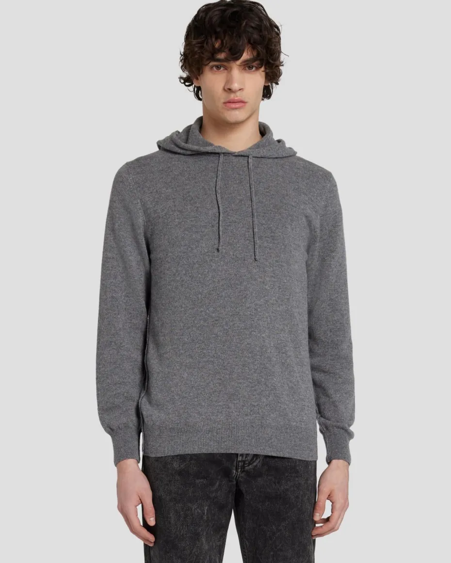 Cashmere Hoodie in Heather Grey