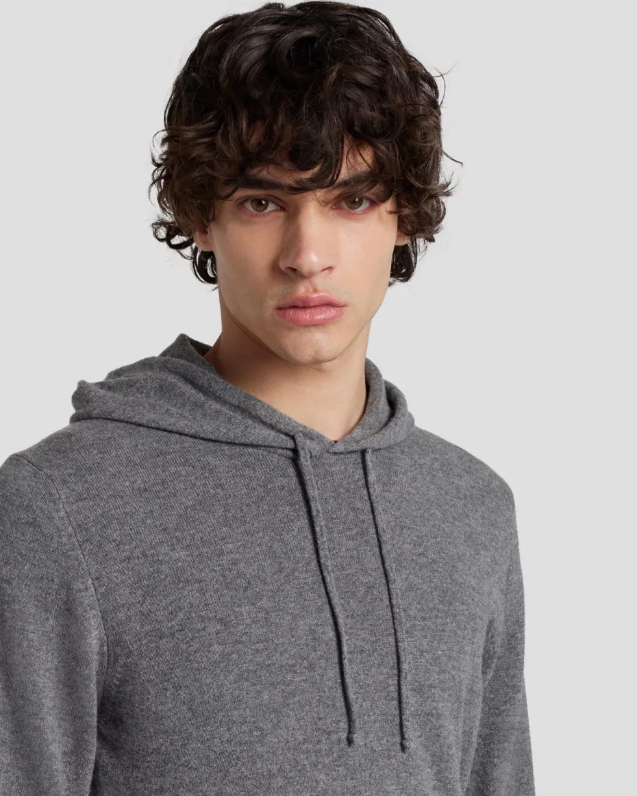 Cashmere Hoodie in Heather Grey