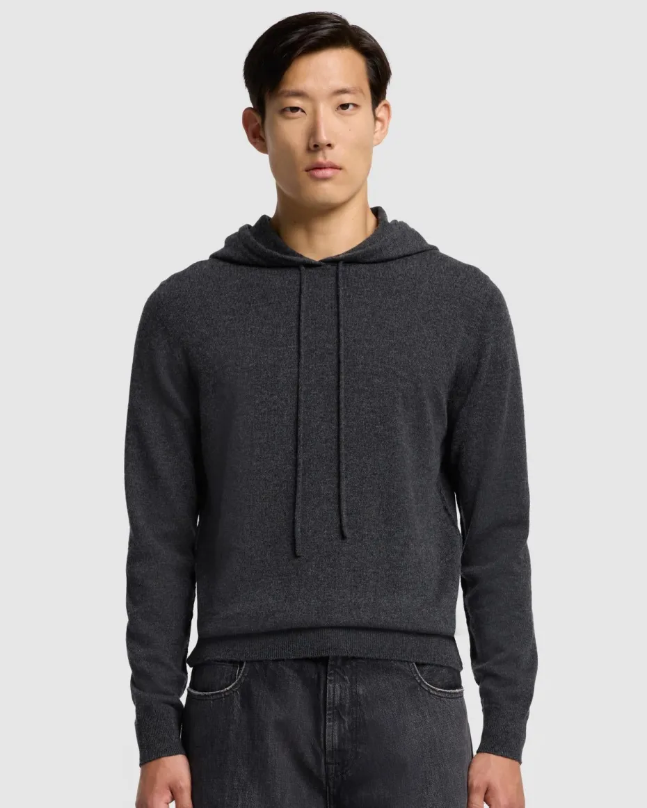 Cashmere Hoodie in Heather Grey