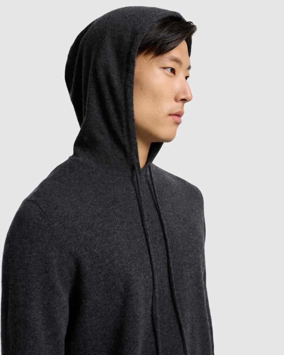 Cashmere Hoodie in Heather Grey