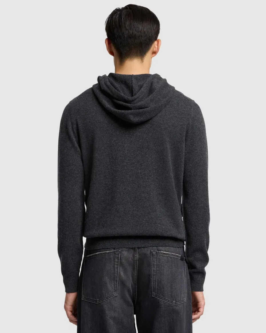 Cashmere Hoodie in Heather Grey
