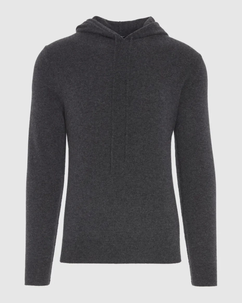 Cashmere Hoodie in Heather Grey