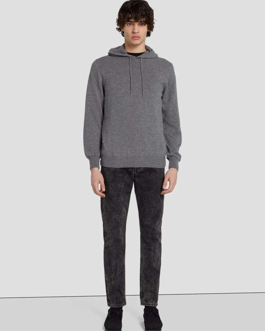 Cashmere Hoodie in Heather Grey