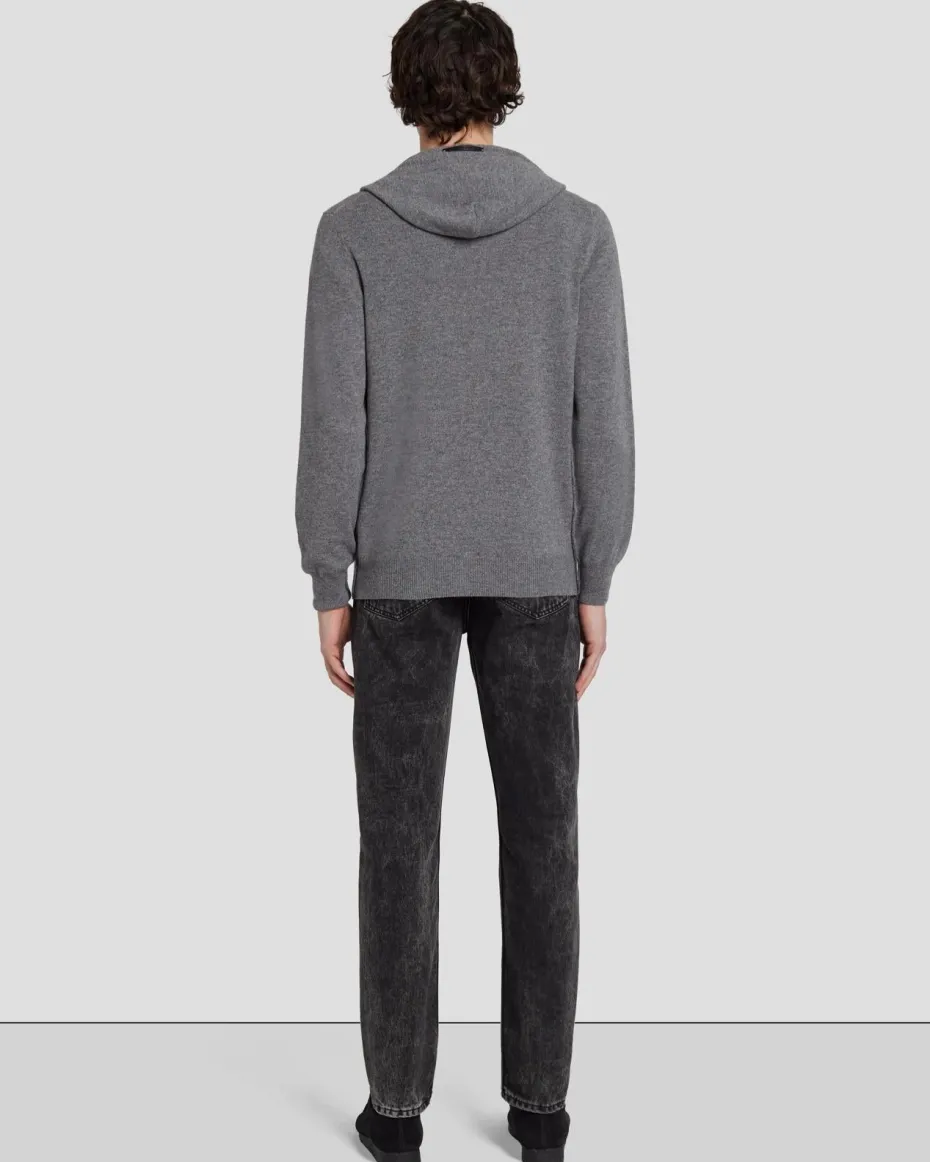 Cashmere Hoodie in Heather Grey