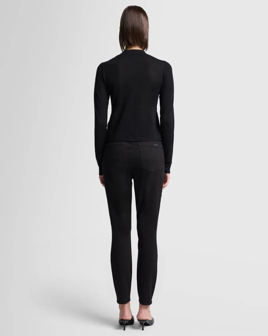 Cashmere Mock Neck Sweater in Black
