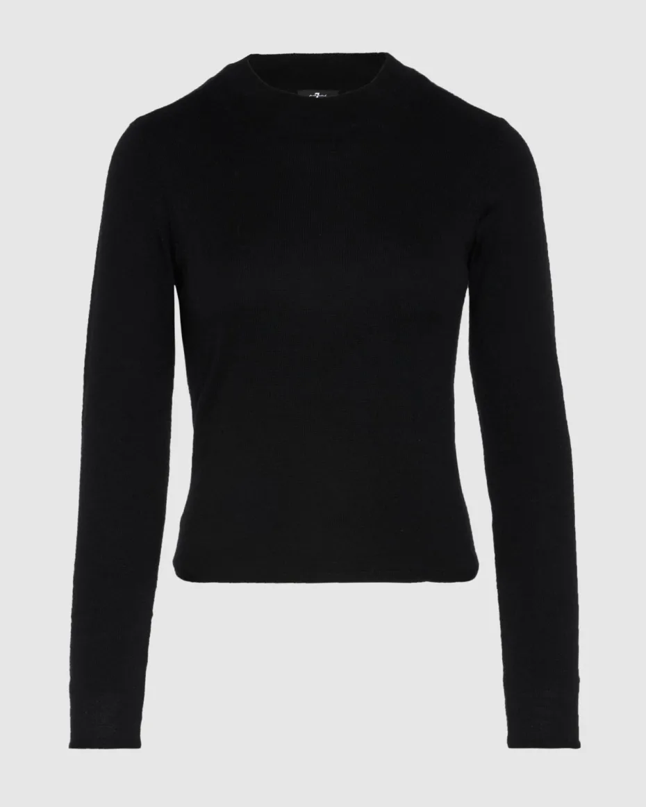 Cashmere Mock Neck Sweater in Black