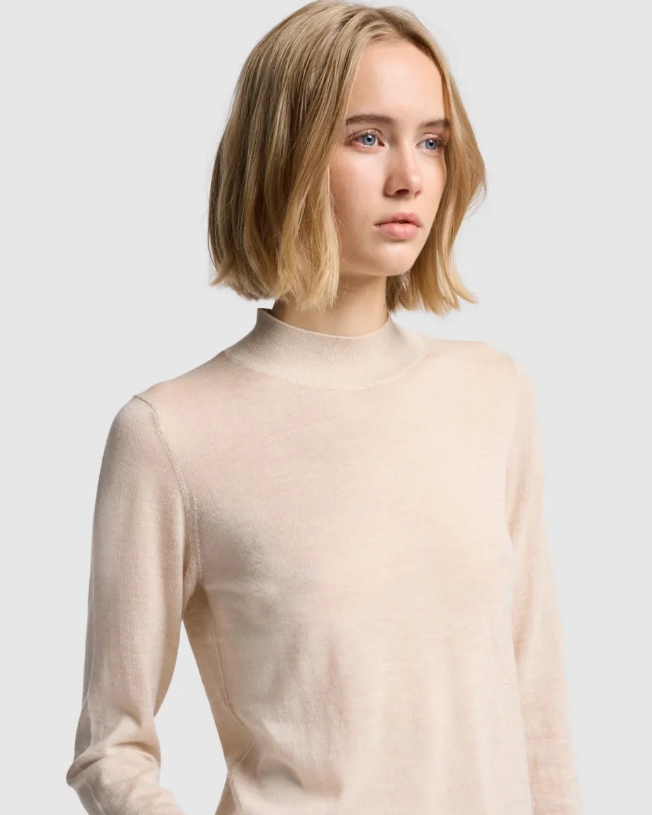 Cashmere Mock Neck Sweater in Black