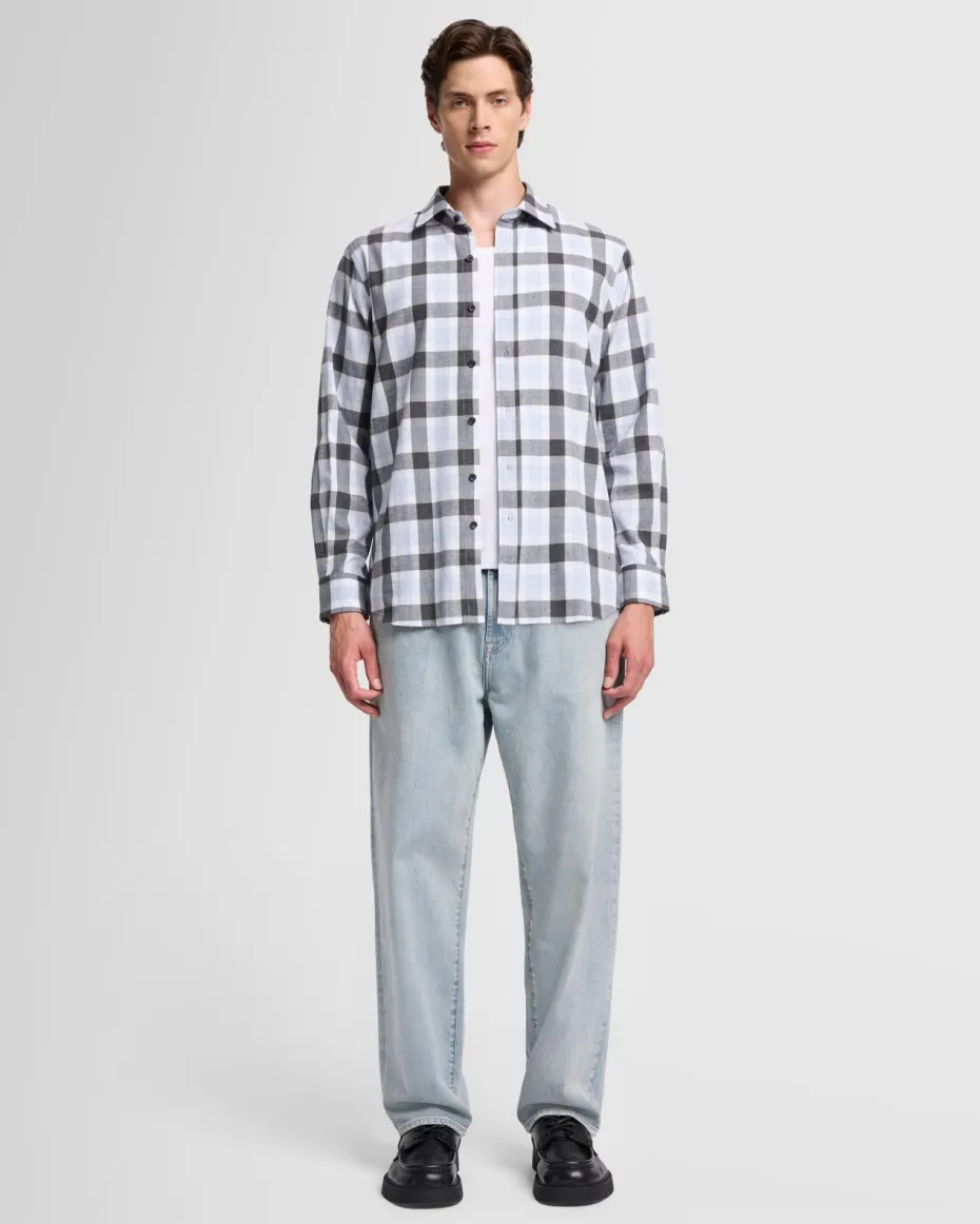 Checkered Flannel in Grey Melange