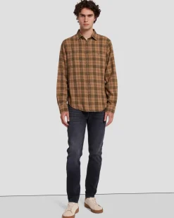 Checkered Overshirt in Sand