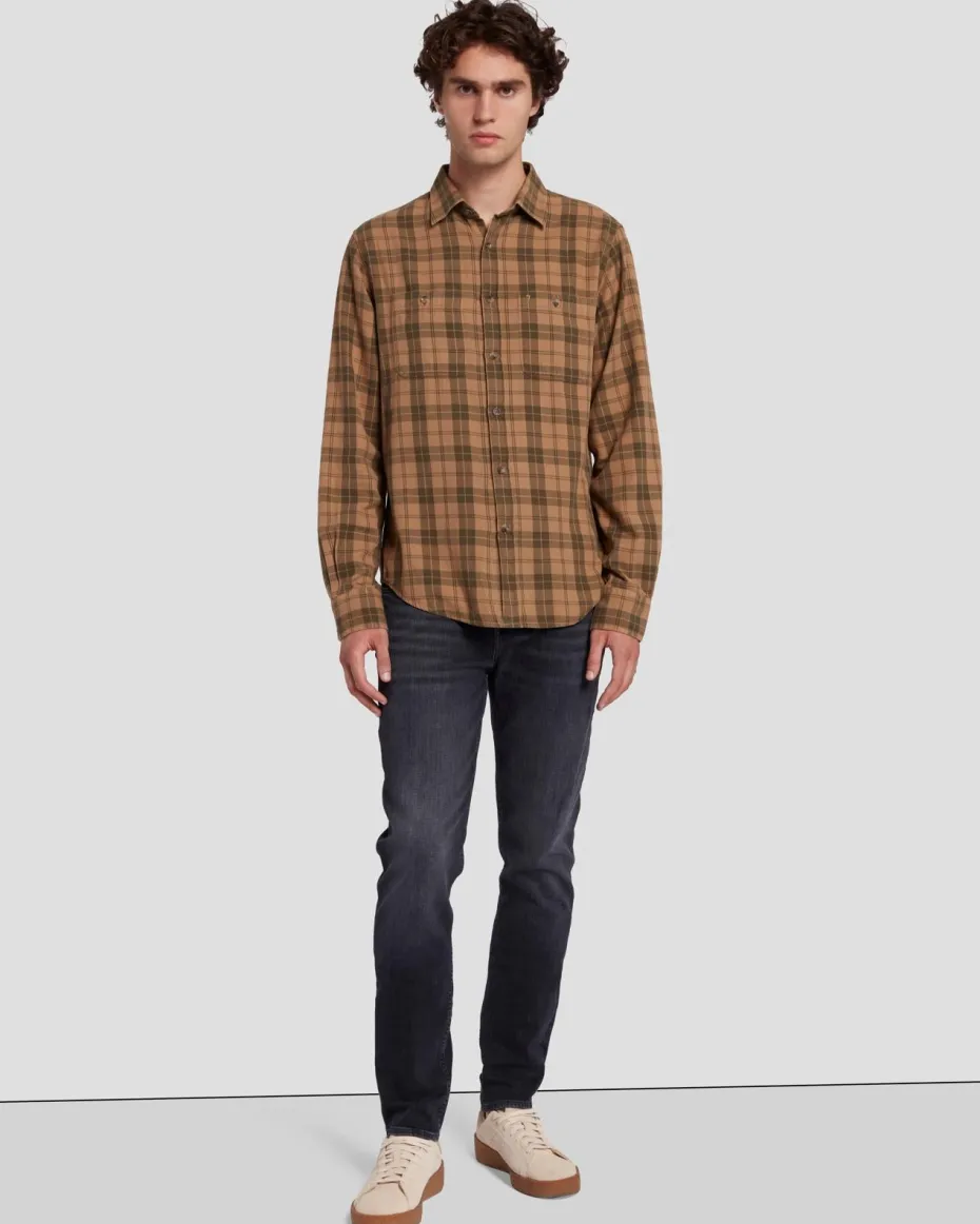 Checkered Overshirt in Sand
