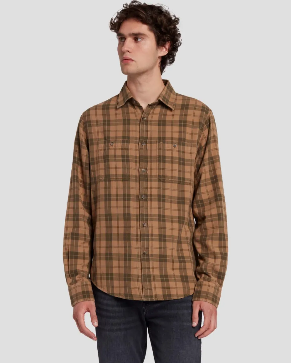Checkered Overshirt in Sand