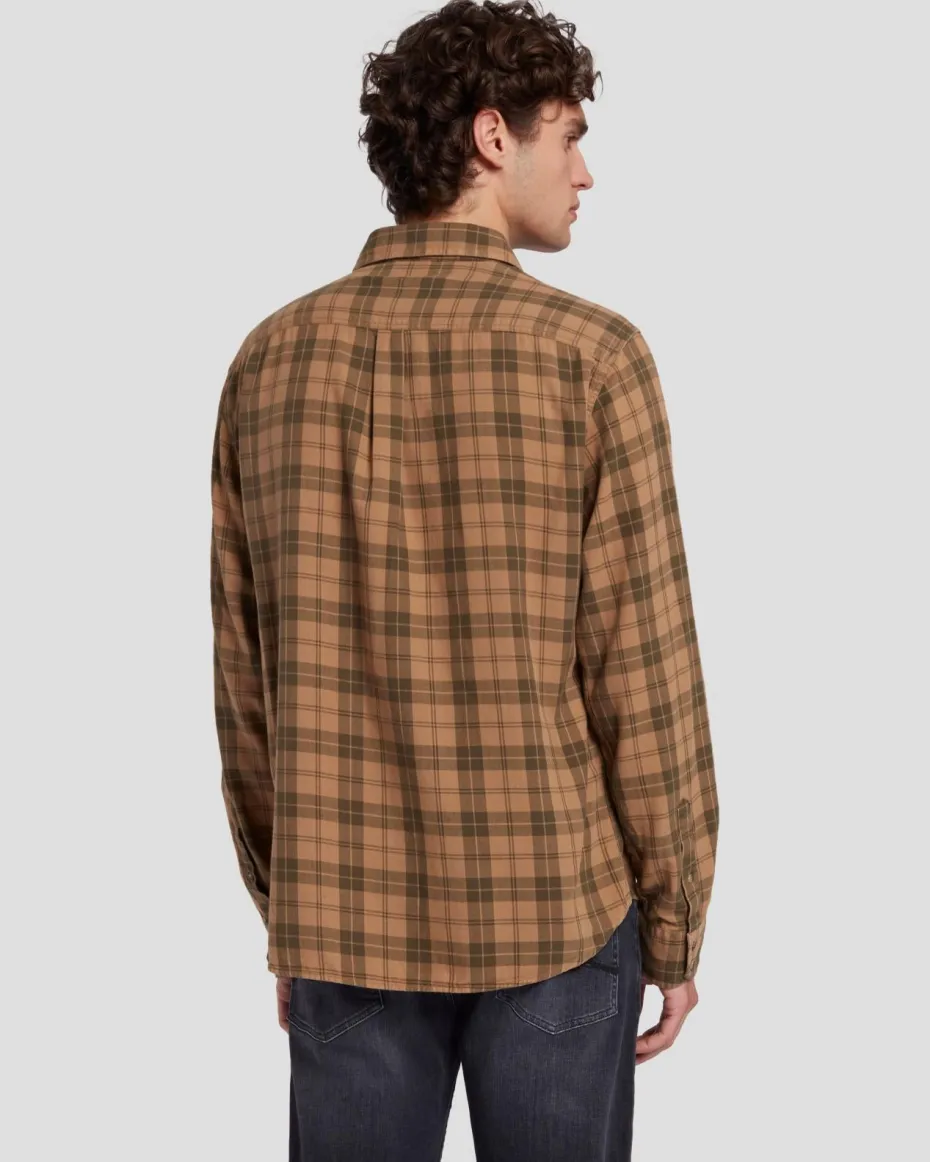 Checkered Overshirt in Sand