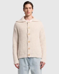 Chunky Knit Cardigan in Light Brown