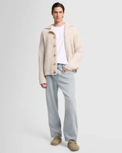 Chunky Knit Cardigan in Light Brown
