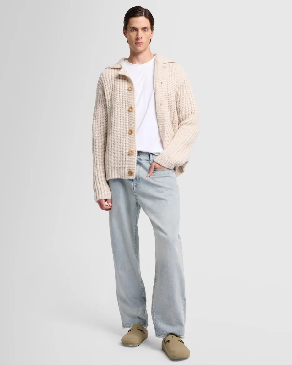 Chunky Knit Cardigan in Light Brown