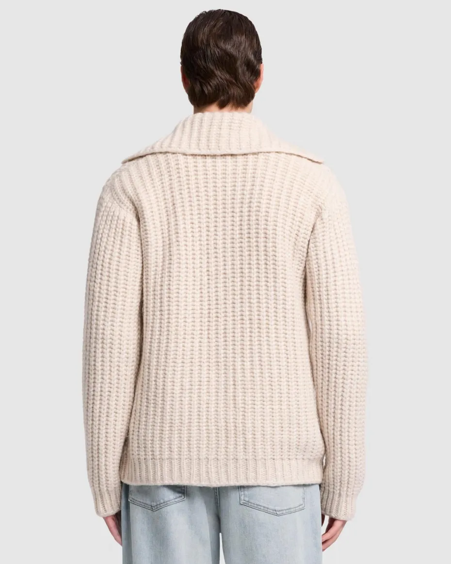 Chunky Knit Cardigan in Light Brown