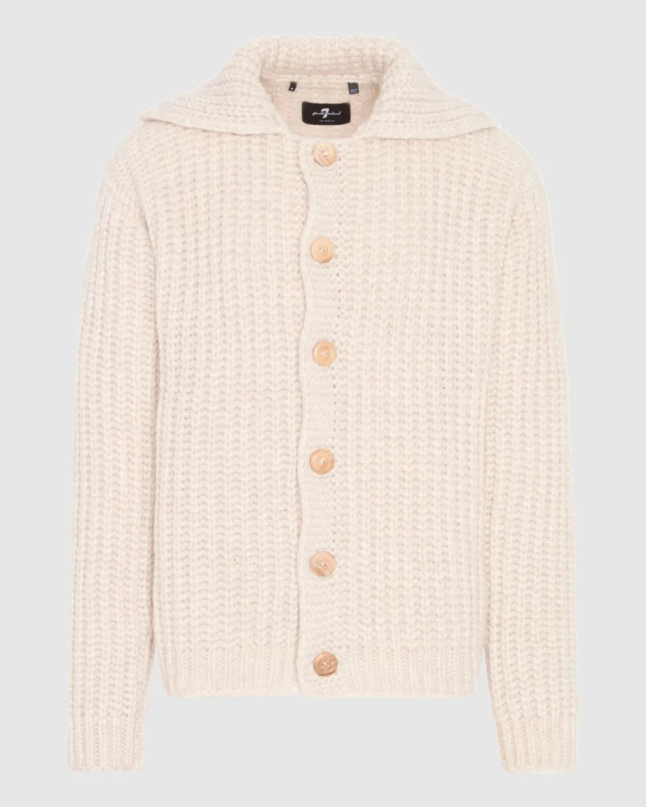 Chunky Knit Cardigan in Light Brown