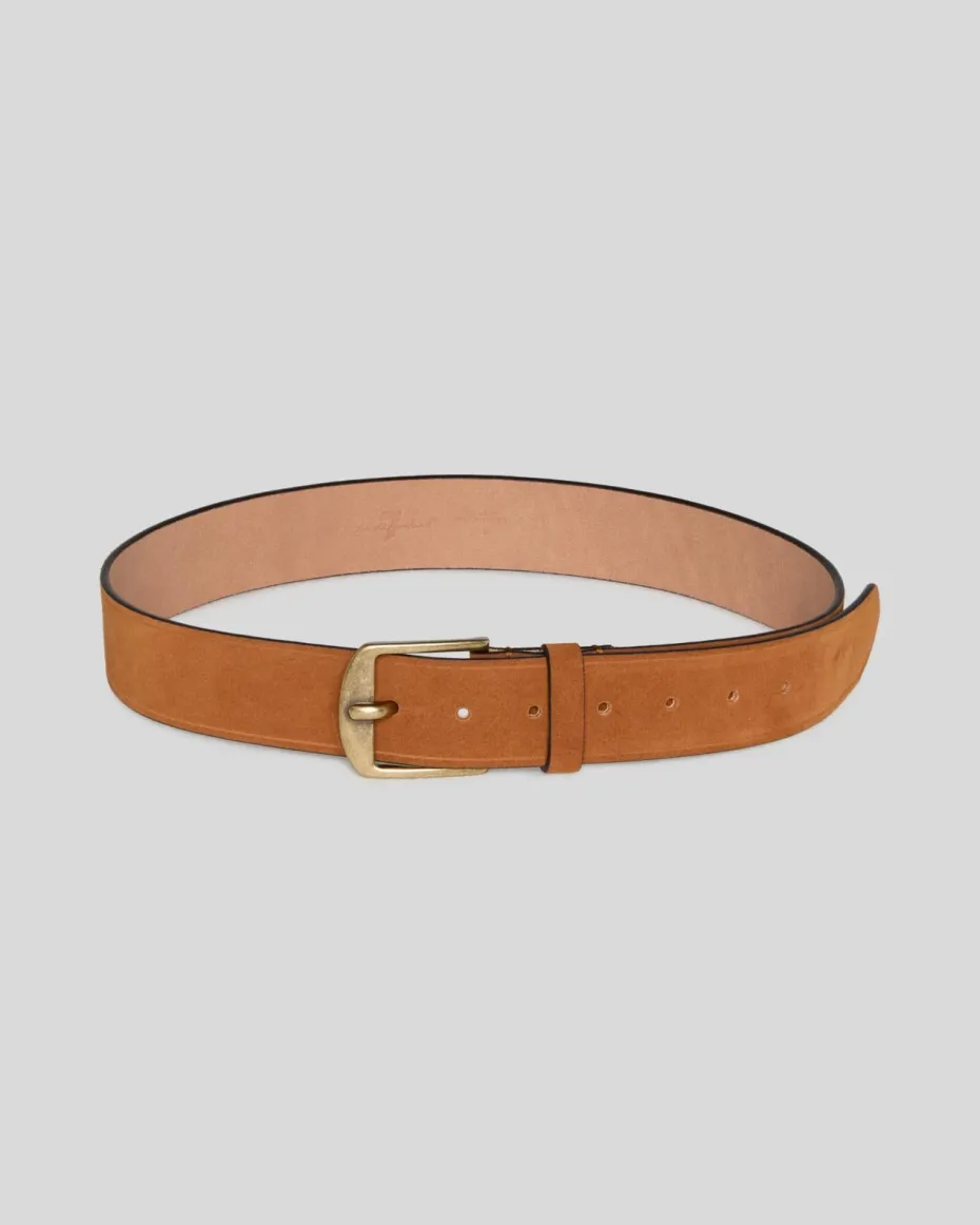 Classic Suede Belt in Cognac