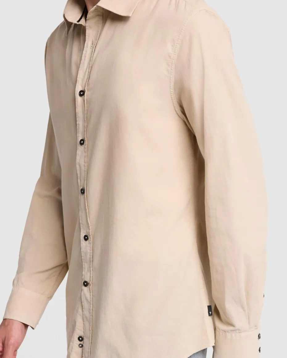 Corduroy Shirt in Alabaster