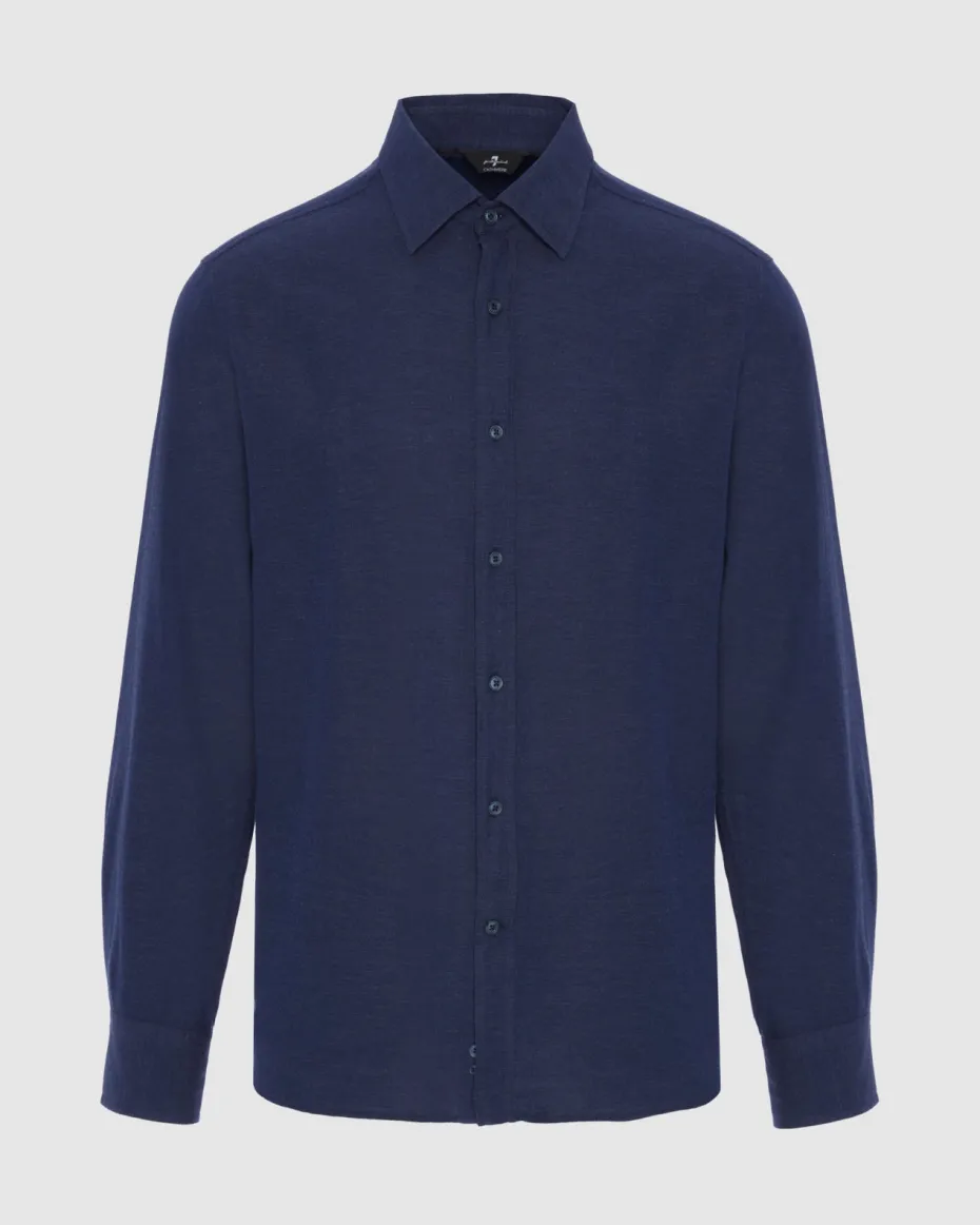 Cotton-Cashmere Button Up Shirt in Light Grey