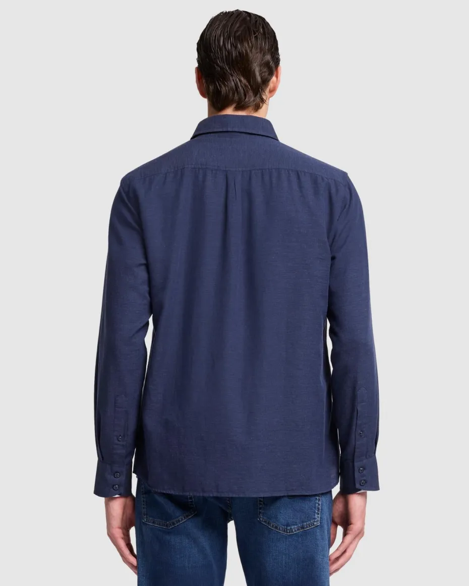 Cotton-Cashmere Button Up Shirt in Light Grey