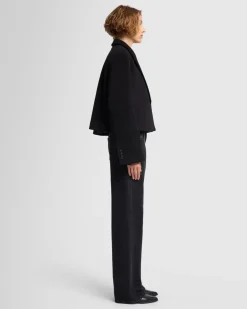 Cropped Wool Jacket in Milk