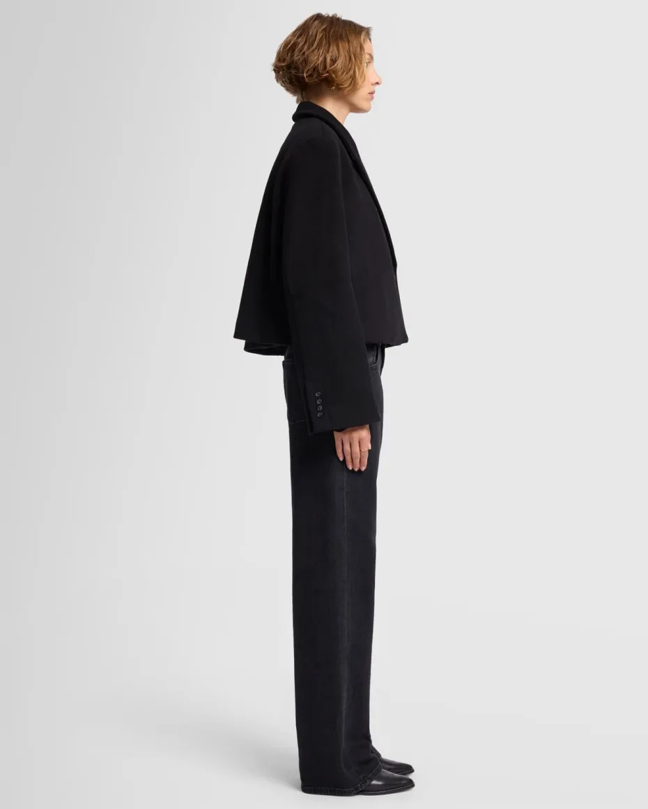 Cropped Wool Jacket in Milk