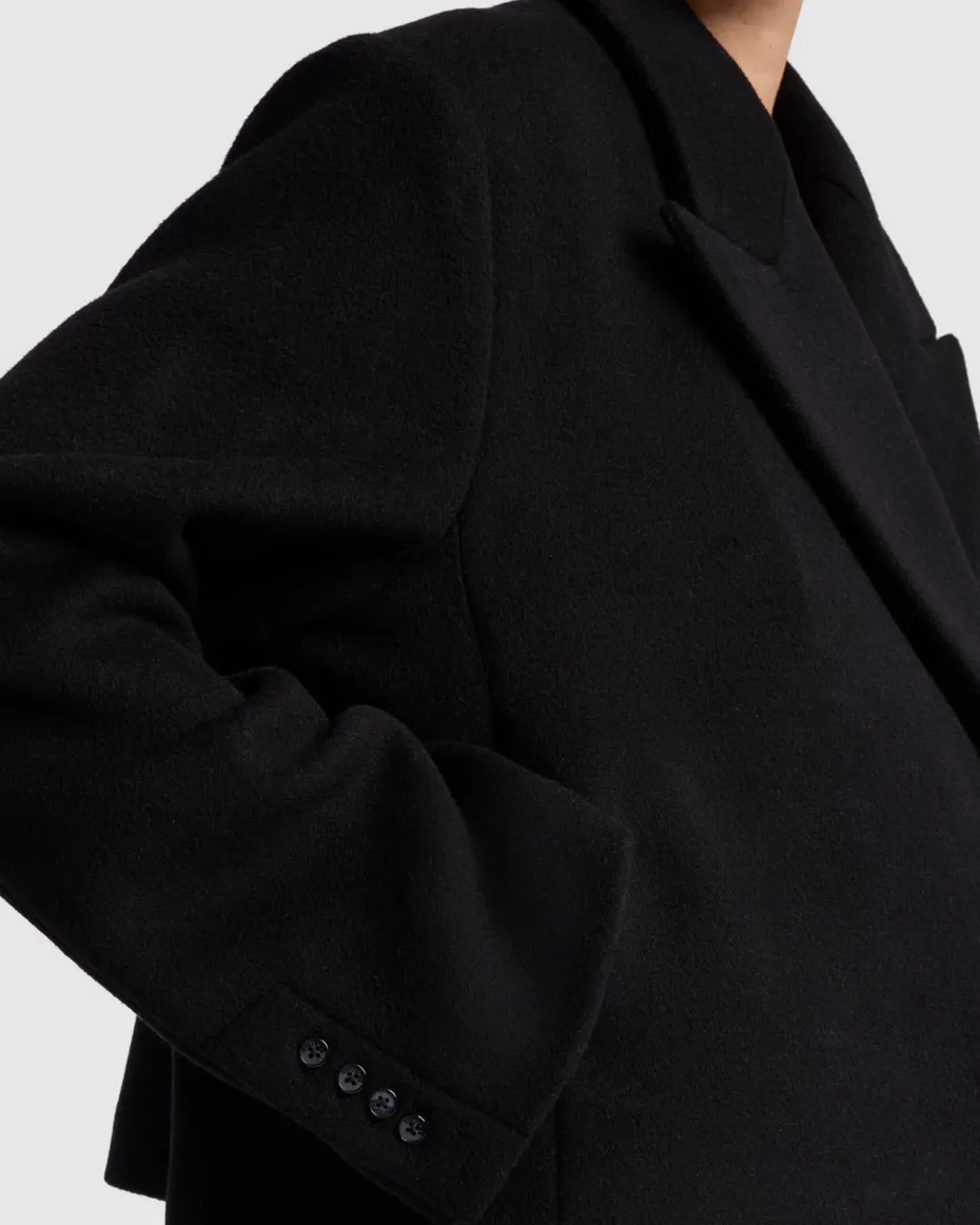 Cropped Wool Jacket in Milk