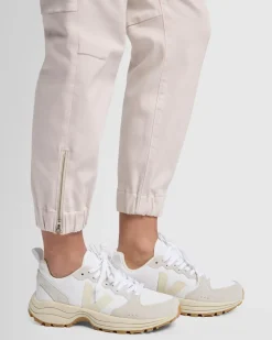 Darted Boyfriend Jogger in Coated Vintage White