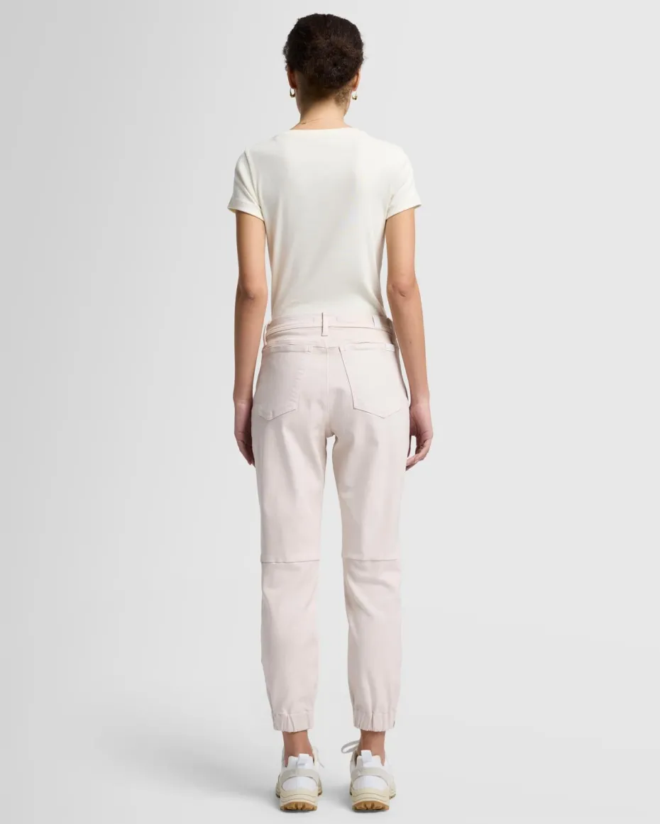 Darted Boyfriend Jogger in Coated Vintage White