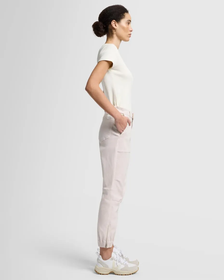 Darted Boyfriend Jogger in Coated Vintage White