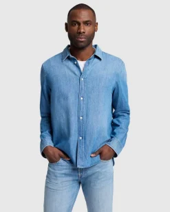 Denim Button Up Shirt in Harmattan