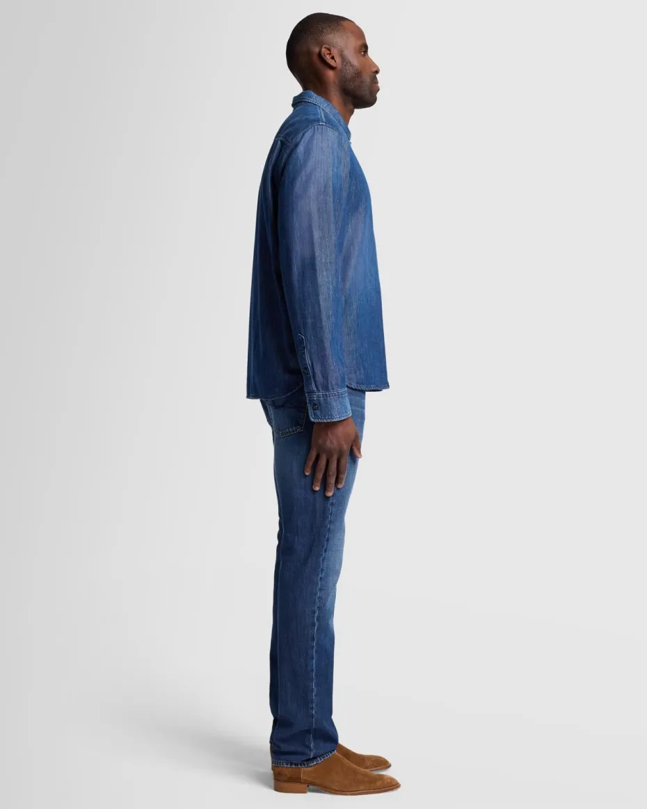 Denim Button Up Shirt in Harmattan