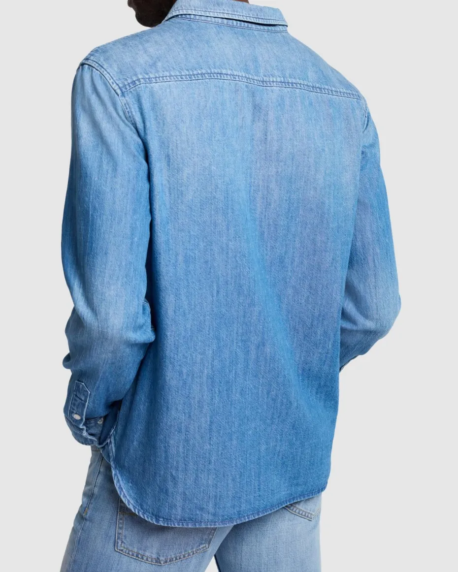 Denim Button Up Shirt in Harmattan